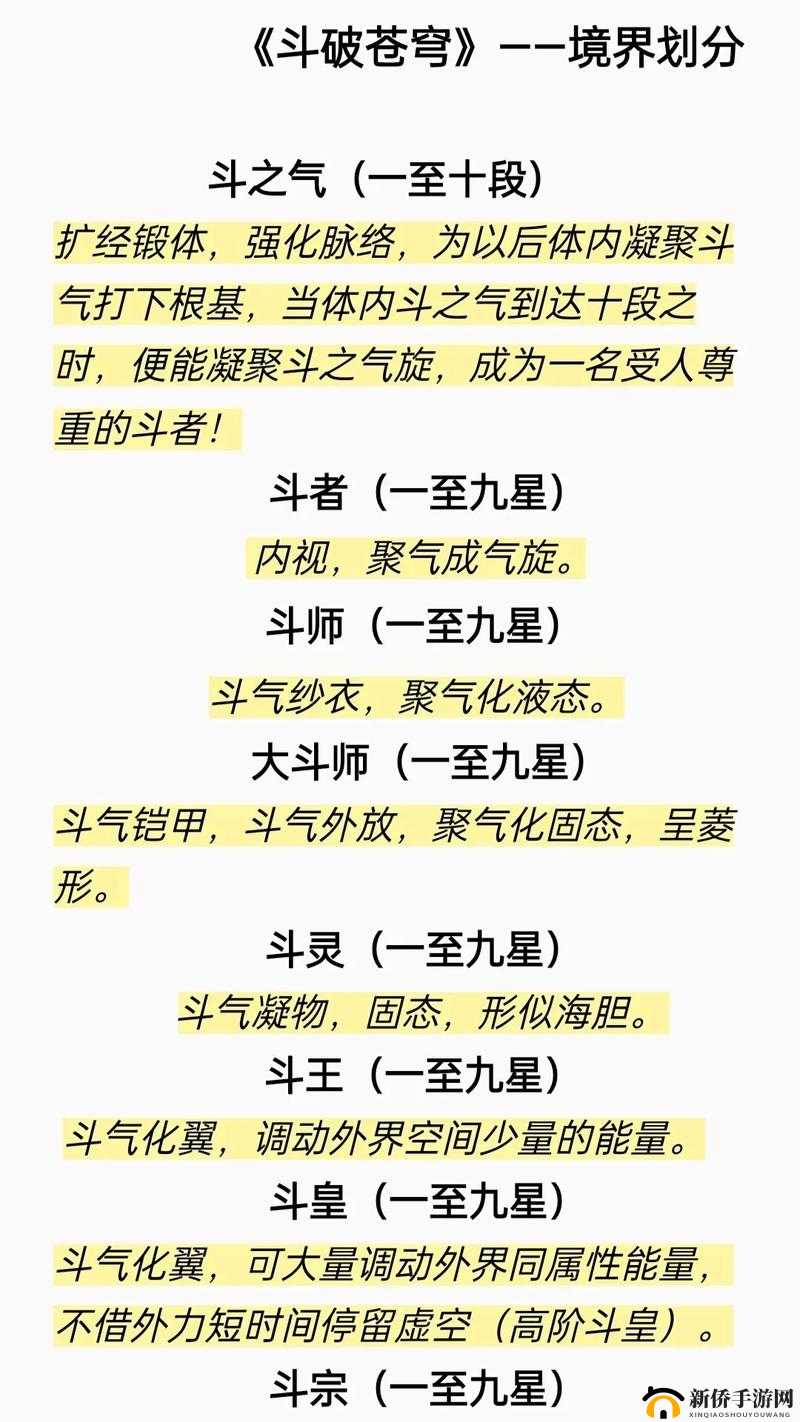《斗破苍穹手游：境界纵横，斗气等级览》
