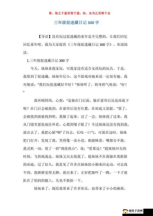 沙雕日记之捉迷藏游戏全攻略：揭秘隐藏地图，破解线索寻找逃脱秘籍