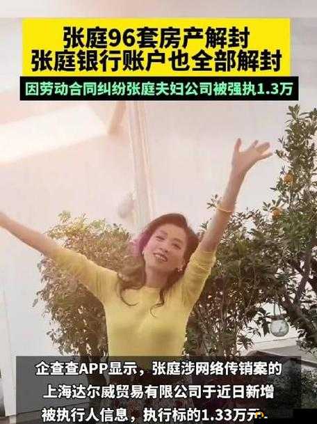 张庭夫妇公司房产链风波：资产全面冻结，查封房产逾百套深度解读曝光事件揭秘