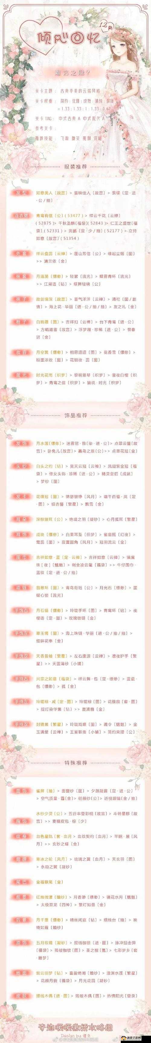 奇迹暖暖倾心回忆婚宴高分搭配全攻略，打造梦幻婚礼造型