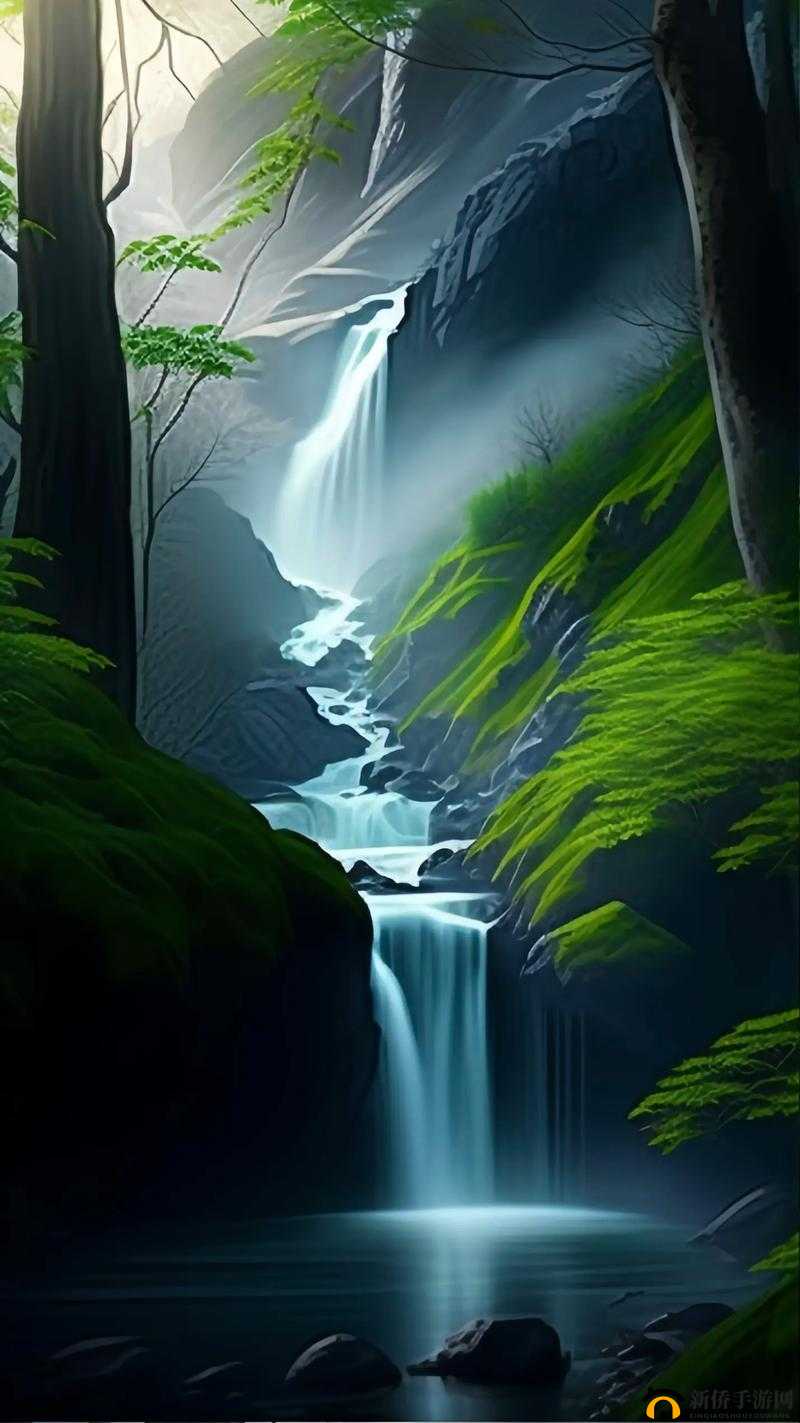 水帘白瀑如饥似渴一丛金黄：大自然的绝美画卷与心灵渴望