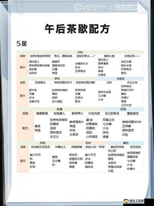 白荆回廊风晴雪茶憩配方大揭秘：神秘配方全知晓