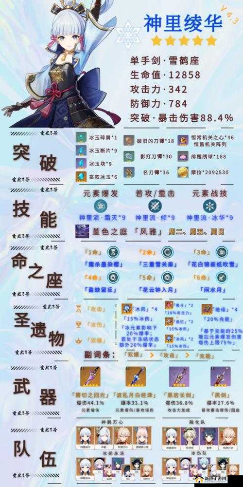 原神2.0版本深度解析，神里绫华上手攻略与全面玩法讲解指南